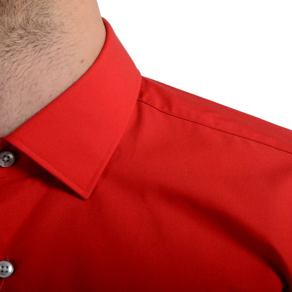 Hugo Boss "C-Jenno" Men's Red Slim Dress Shirt - Picture 5 of 7